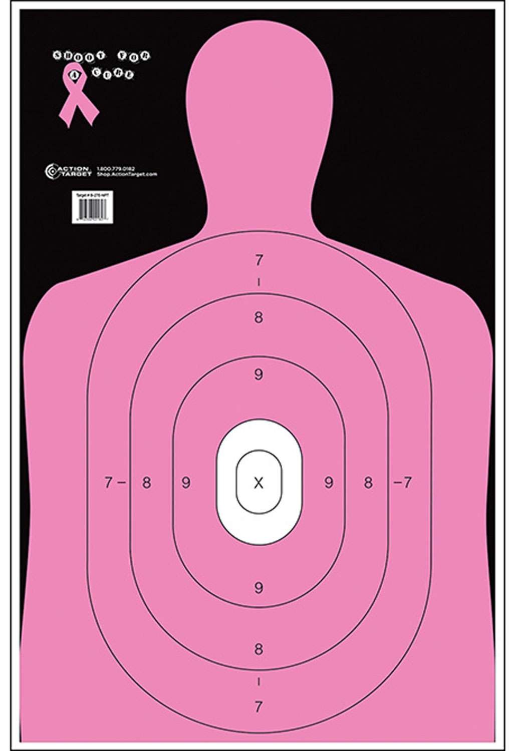 Action Target B27ENPT100 B-27E Shoot for the Cure Silhouette Paper Target 23