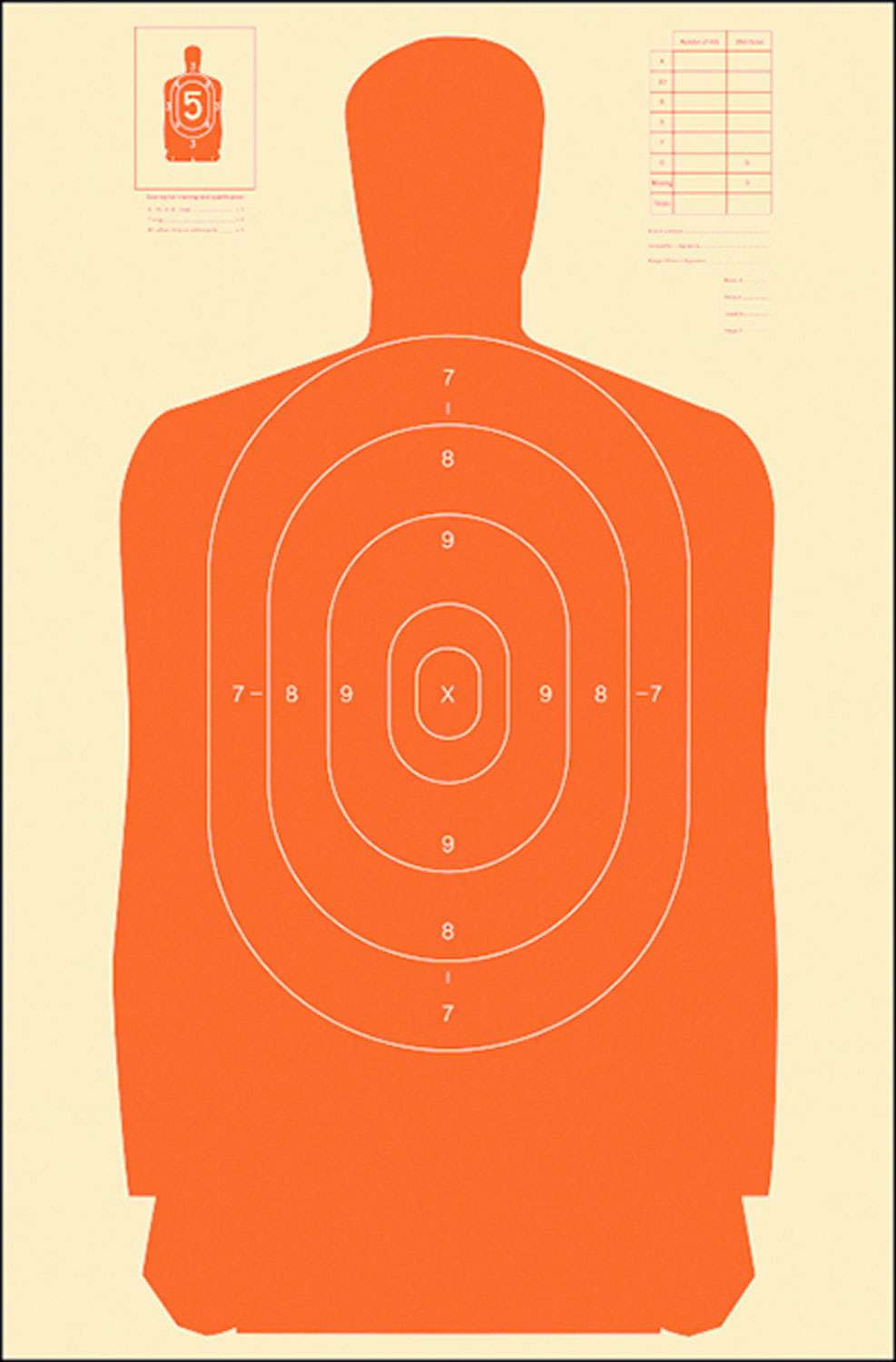 Action Target B 27SORANGE 100 B 27S Qualification Target Silhouette 