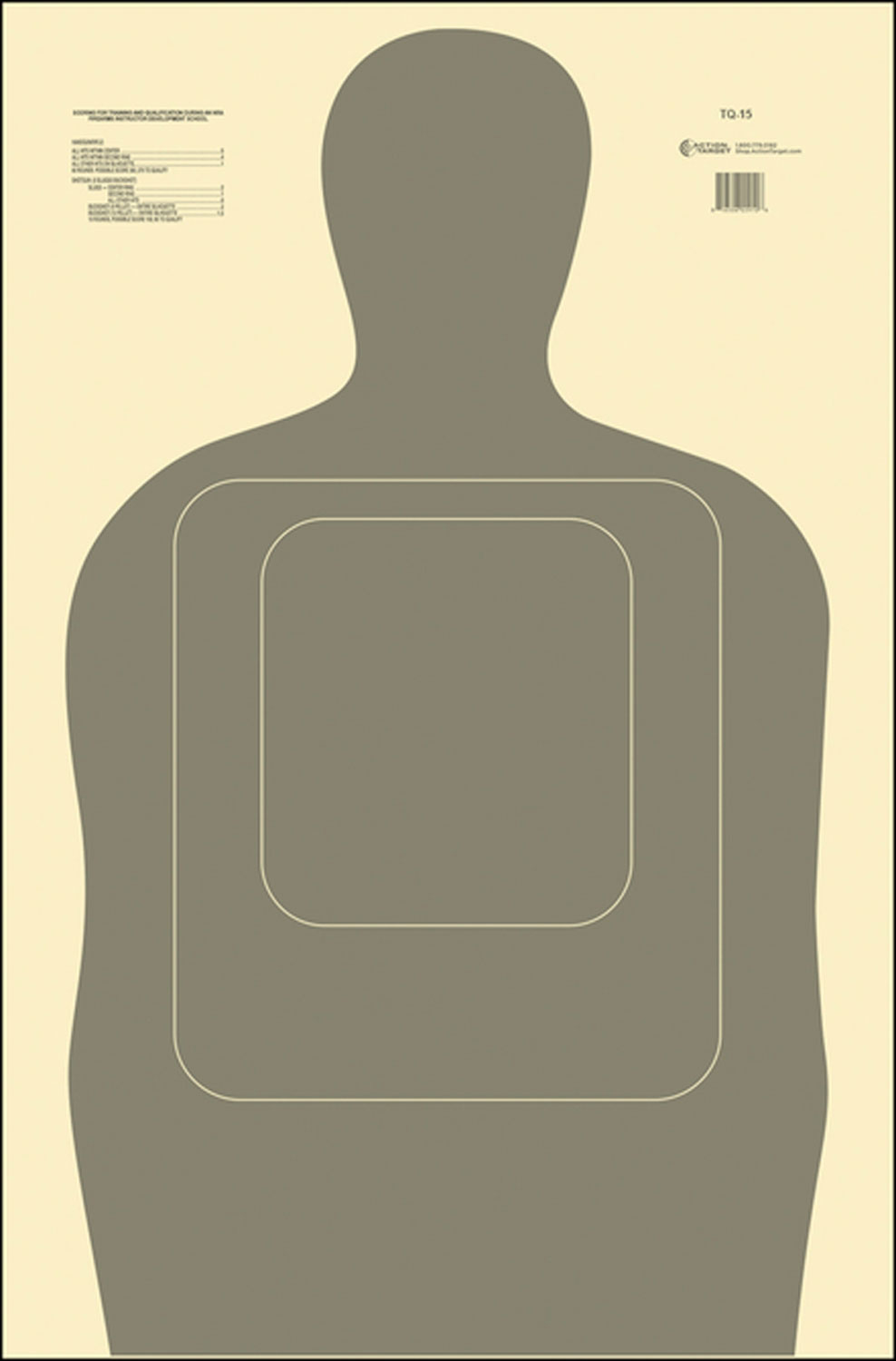 Action Target TQ15GRAY100 TQ-15 Training Target Silhouette Hanging Paper Target 24