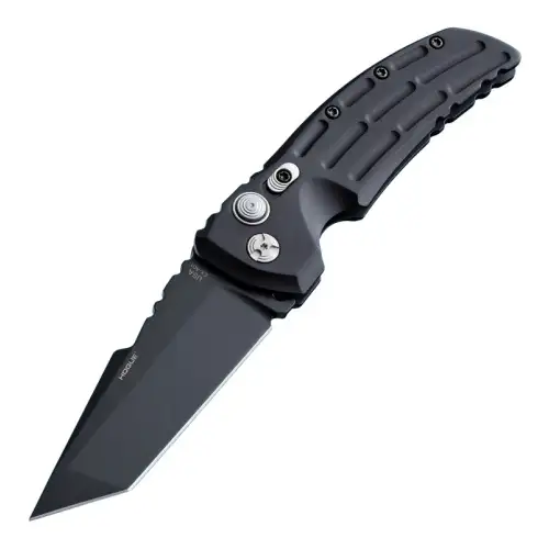 HOGUE AUTO KNIFE EX-A01 3.5" TANTO BLADE BLACK ALUMINUM FRAME MATTE BLACK - Hogue