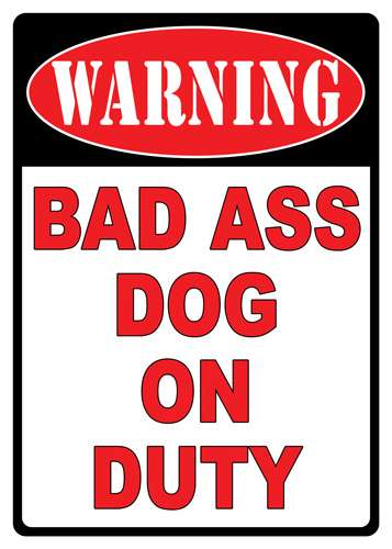 RIVERS EDGE SIGN 12"x17" "WARNING BAD A** DOG" - Rivers Edge Treestands