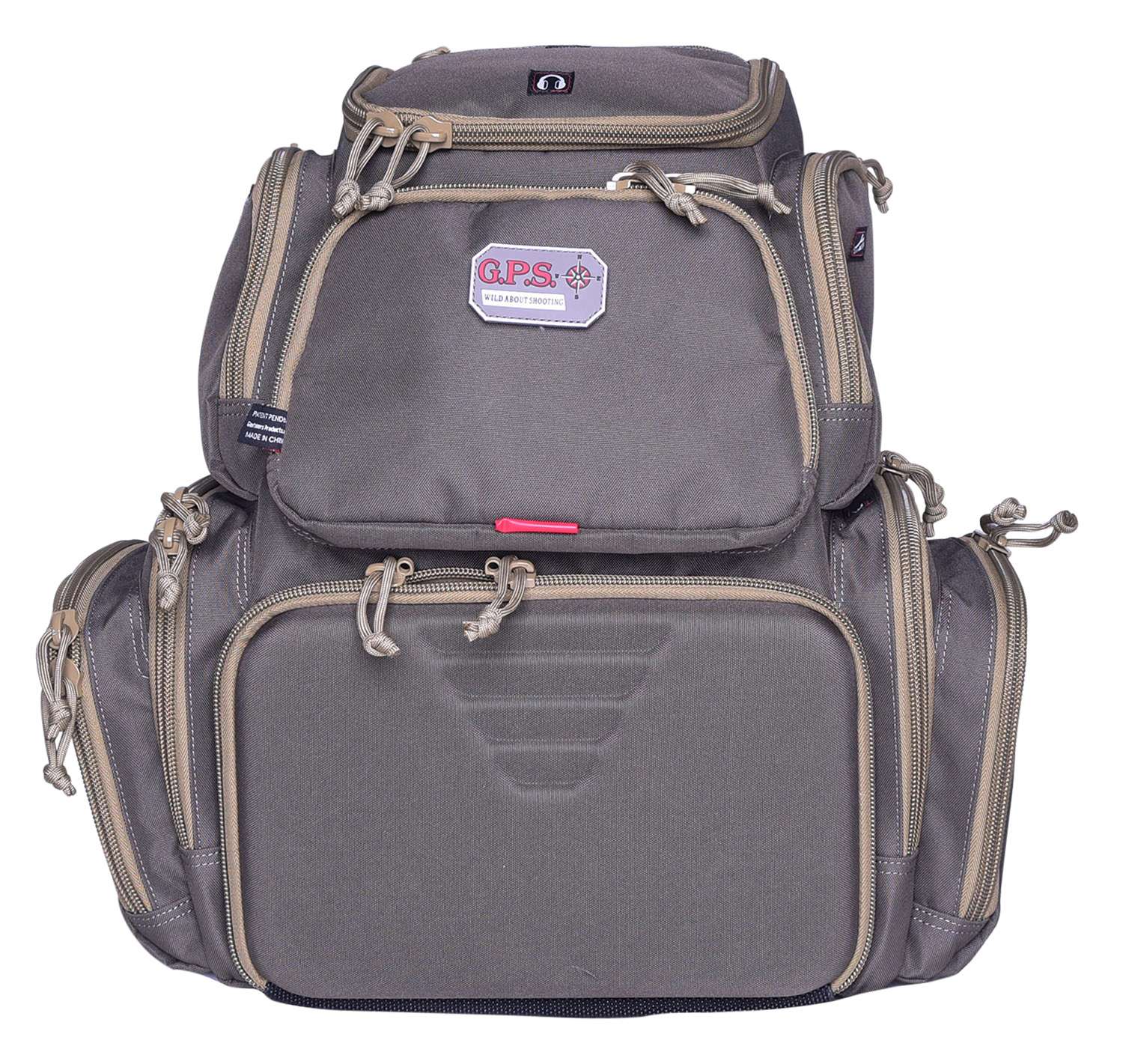 G*Outdoors GPS1711BPRK Handgunner Range Backpack with 4 Gun Cradle Rifle Green w/Khaki Trim