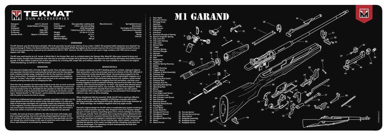 TekMat Original Cleaning Mat M1 Grand Parts Diagram 36" x 12" Black-img-0