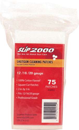 SLIP 2000 CLEANING PATCHES 3" SQUARE .12/.16/.20GA 75-PACK - Slip 2000