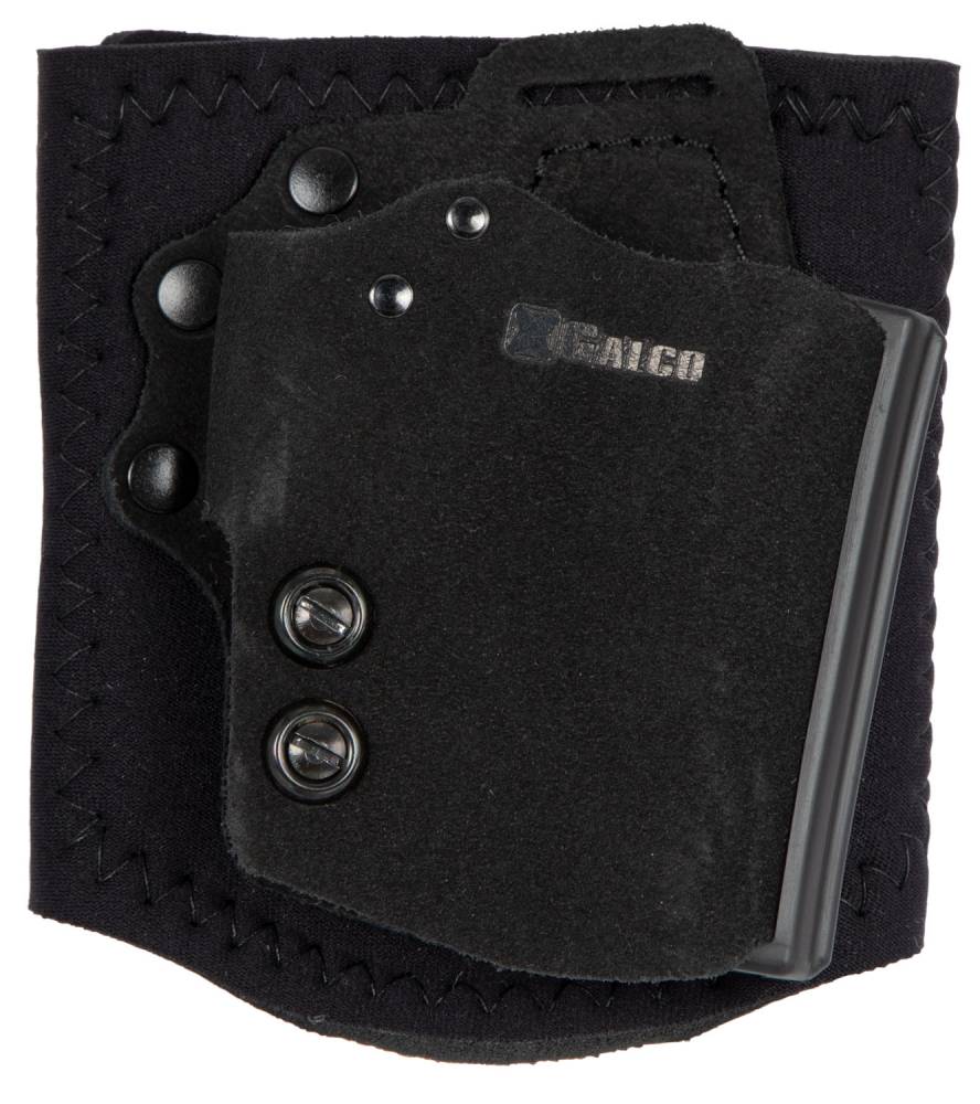 Galco AGD800B Ankle Guard Black Leather Fits Glock 43, 43x Right Hand