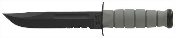 KA-BAR FIGHTING/UTILITY KNIFE 7" SERR W/PLASTIC STH. F-GREEN - Ka-bar