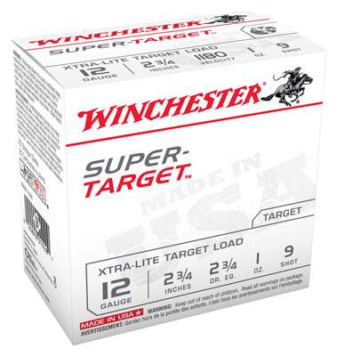 Winchester Ammo Super Target 12 Gauge 2.75" 1 oz 9 Shot 25 Bx/ 10 - Winchester Ammo