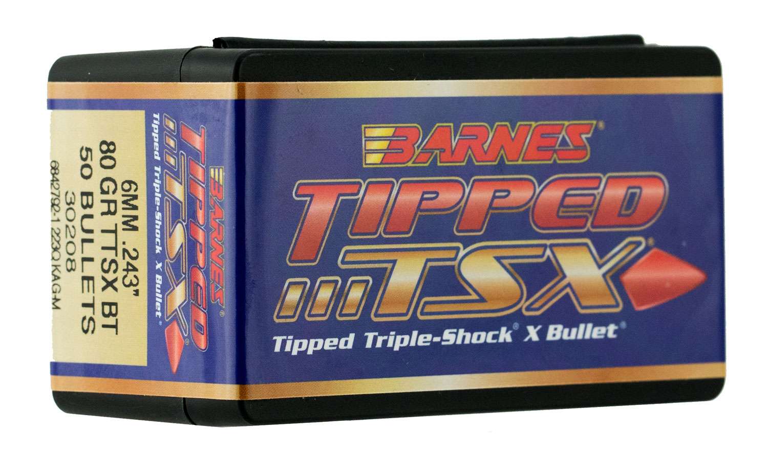 Barnes Bullets 30208 Tipped TSX 6mm .243 80 GR TTSX Boat Tail 50 Per