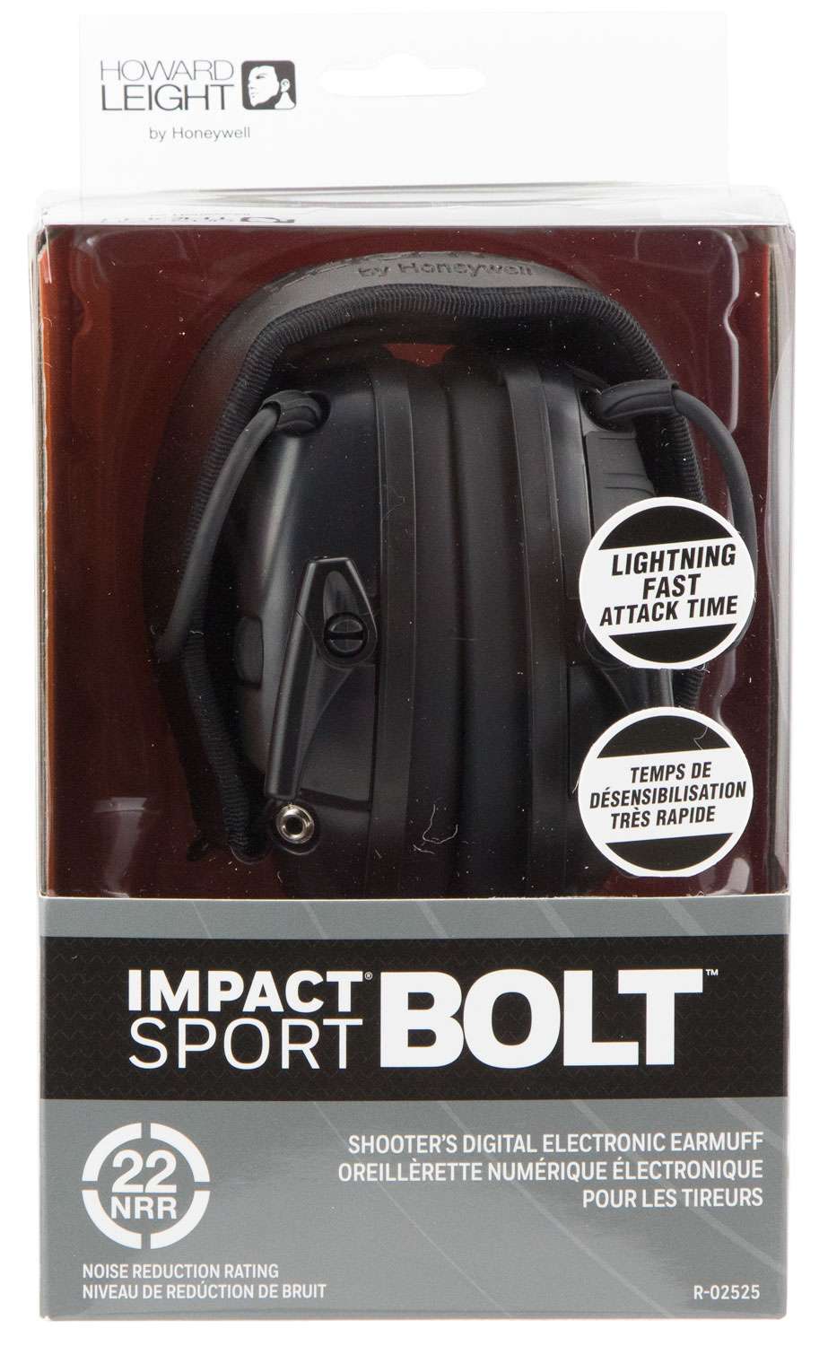 Howard Leight R02525 Impact Sport Earmuff 22 DB Black for sale online 