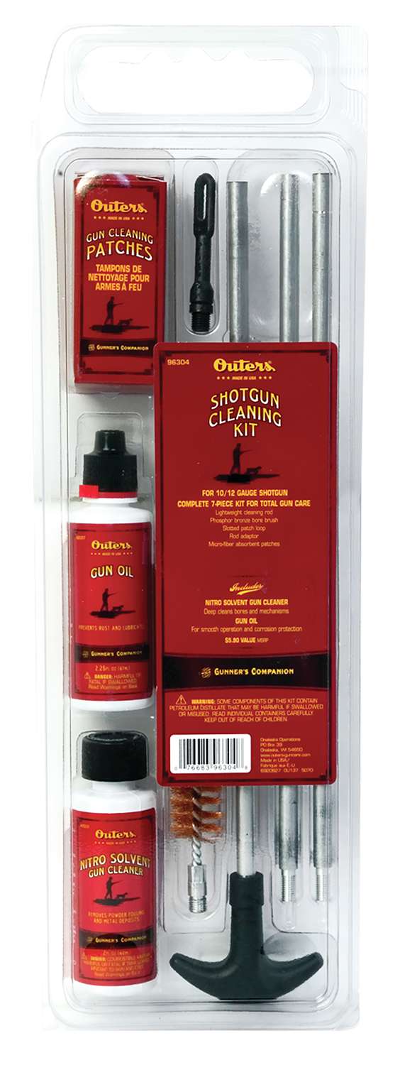Outers 96304 Shotgun Cleaning Kit 12 Gauge (Clam Package) XRing Supply