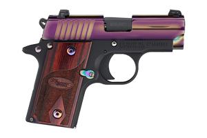 SIG SAUER P238 HGA 380 ACP 2.7" BBL RAINBOW TITANIUM SAO SIGLITE SIGHTS ROSEWOOD GRIP 6RD MAG - Sig Sauer