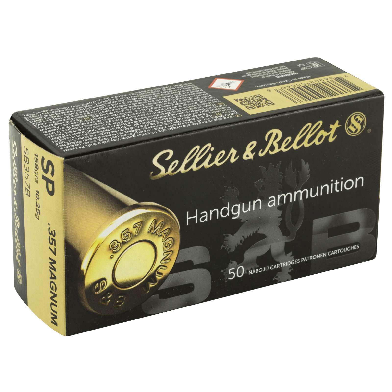 Sellier & Bellot SB357B Handgun 357 Mag 158 gr Soft Point (SP) 50 Bx ...