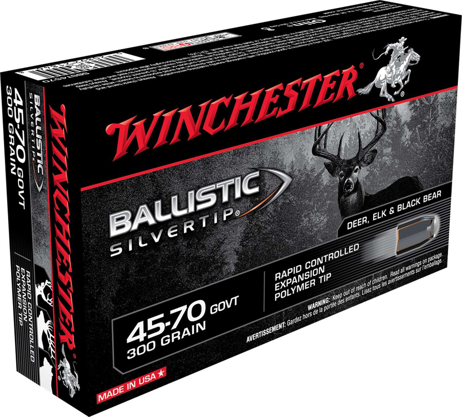 Winchester Ammo SBST4570 Ballistic Silvertip 4570 Gov 300 gr Polymer