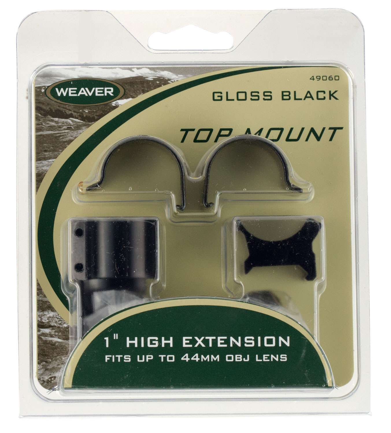 WEAVER MOUNTS 49045 TOP MOUNT EXTENSION RINGS DETACHABLE 1 HIGH BLACK