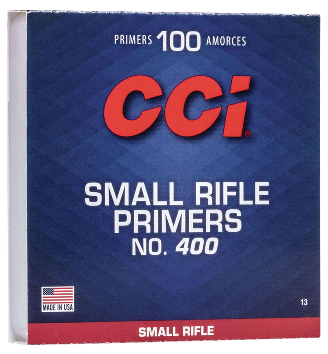 CCI 0013 Standard Rifle No. 400 Small Rifle Primer 100 Per Box 10 Boxes Per Case Total 1000 | The Castle Arms
