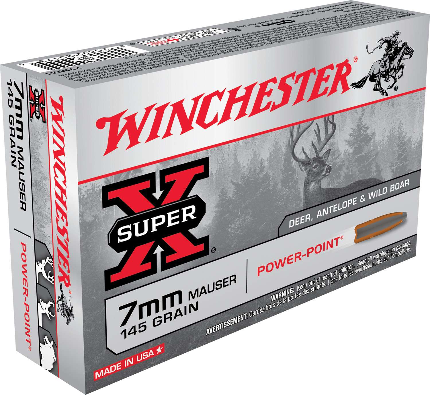 Winchester Ammo X7MM1 Super X 7mm Mauser 145 Gr Power Point PP 20 Bx 