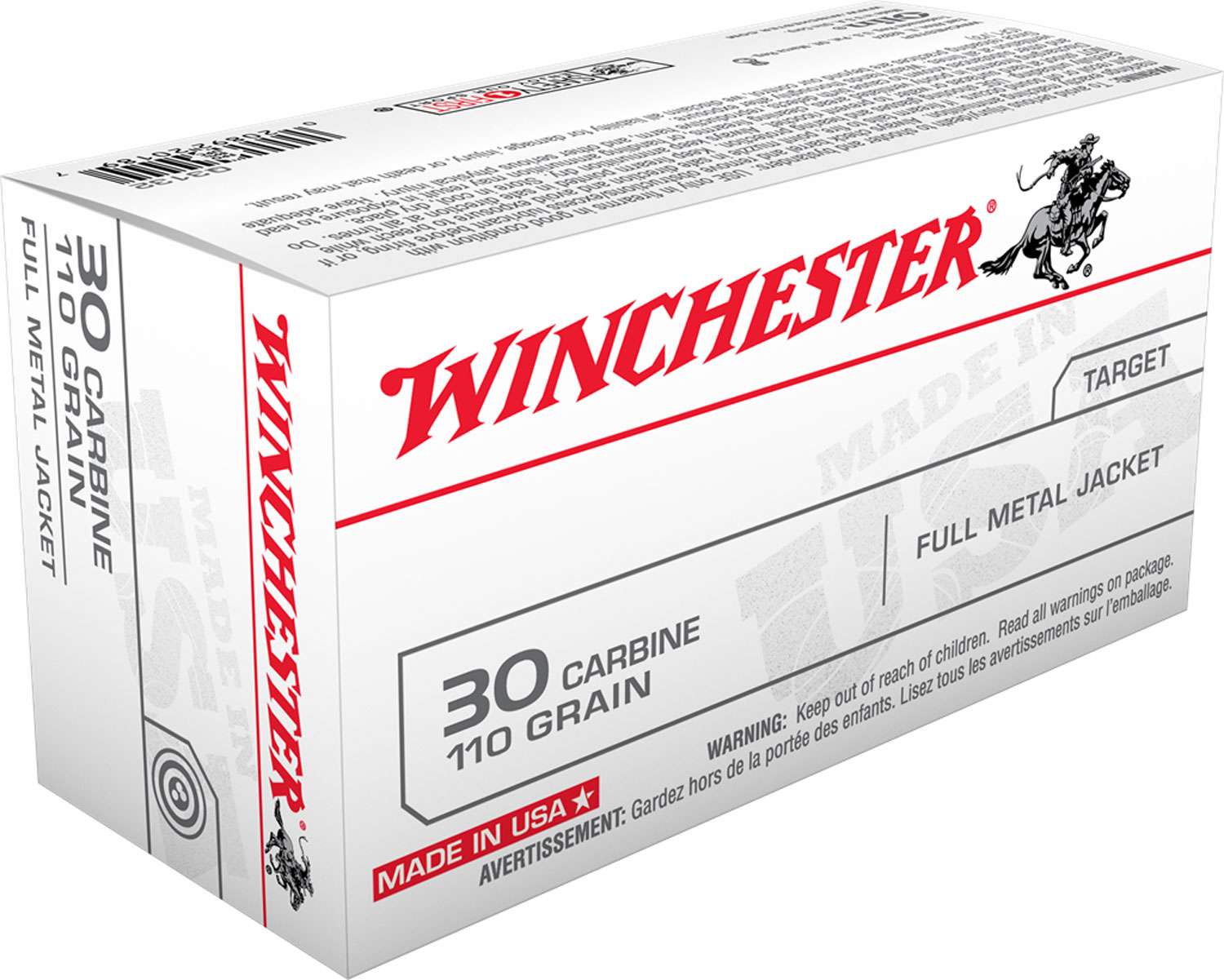Winchester Ammo Q3132 Usa 30 Carbine 110 Gr Full Metal Jacket Fmj 50 Bx 10 Cs Locked 5374