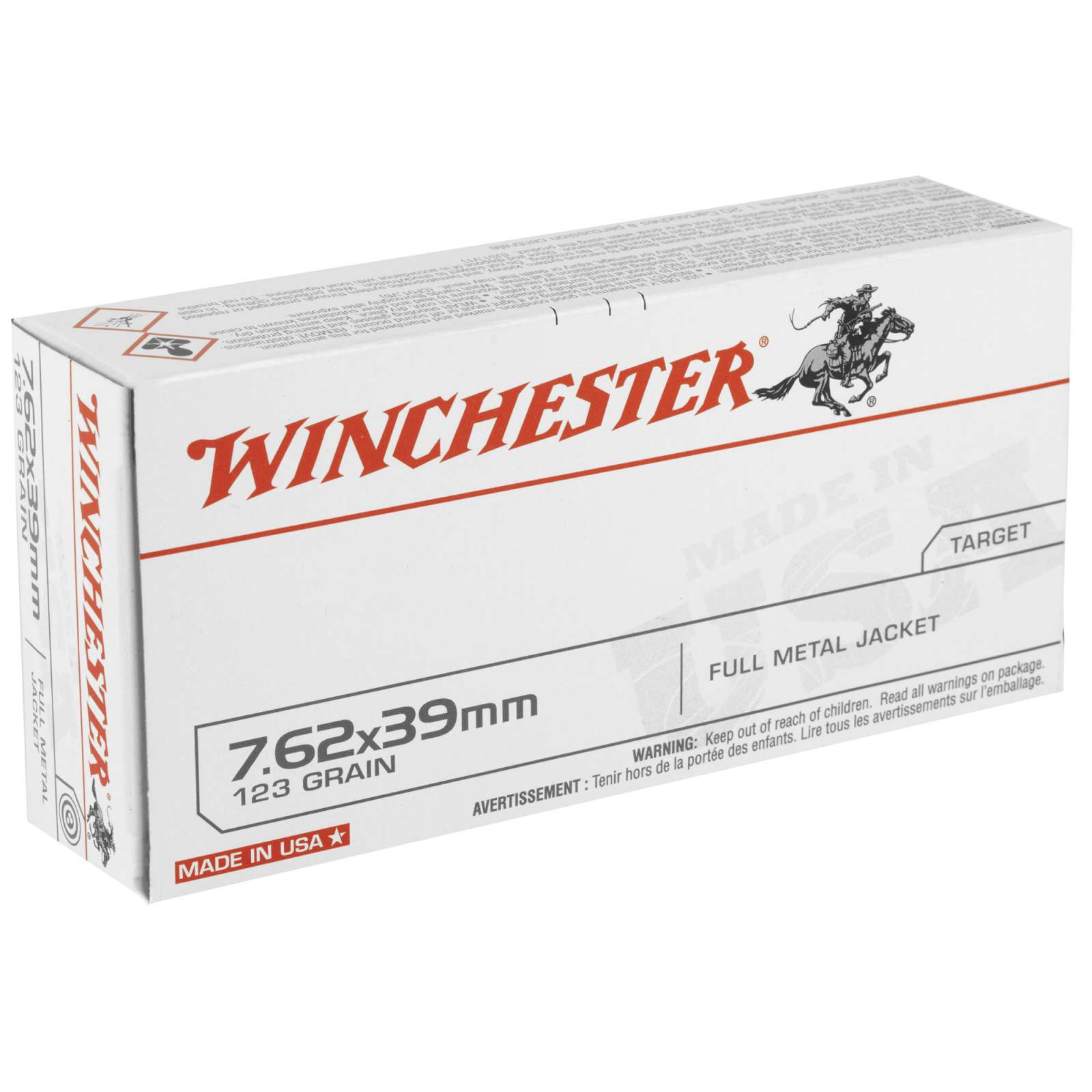 WINCHESTER USA AMO 7.62X39MM 123GR FMH LC 20RD (10 BOX CASE) | AmChar ...