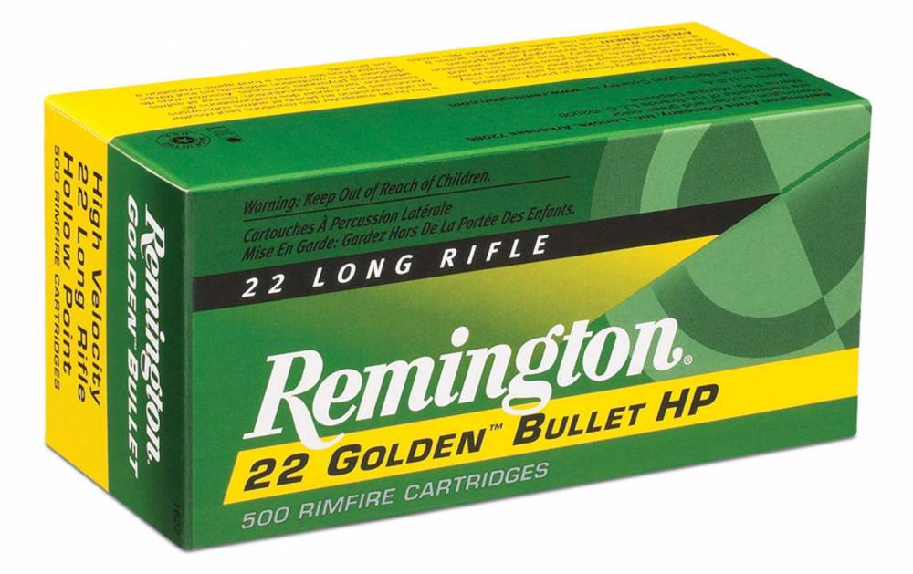 Remington Ammunition 1622 Golden Bullet 22 LR 36 gr Plated Hollow Point ...