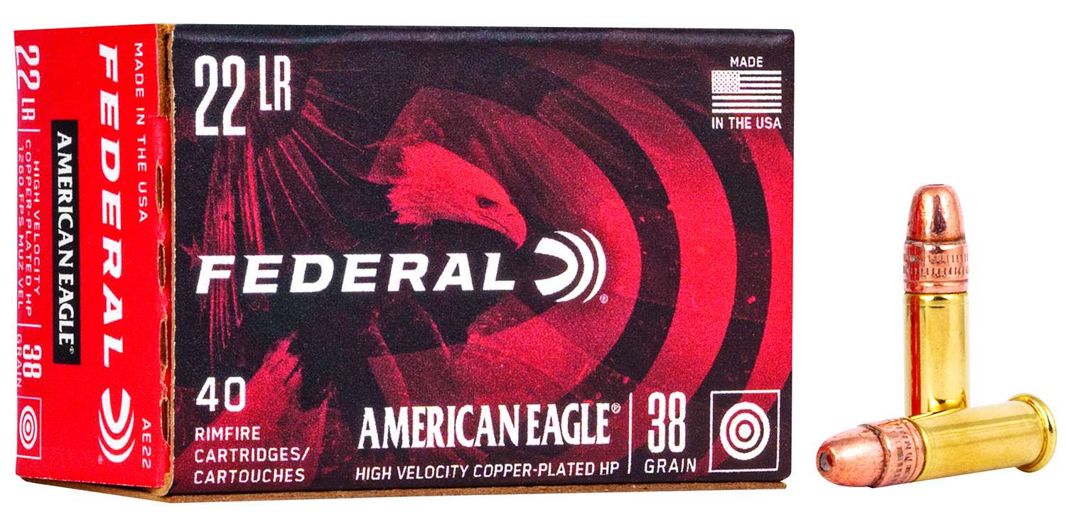 Federal AE22 American Eagle 22 LR 38 gr Copper Plated Hollow Point ...