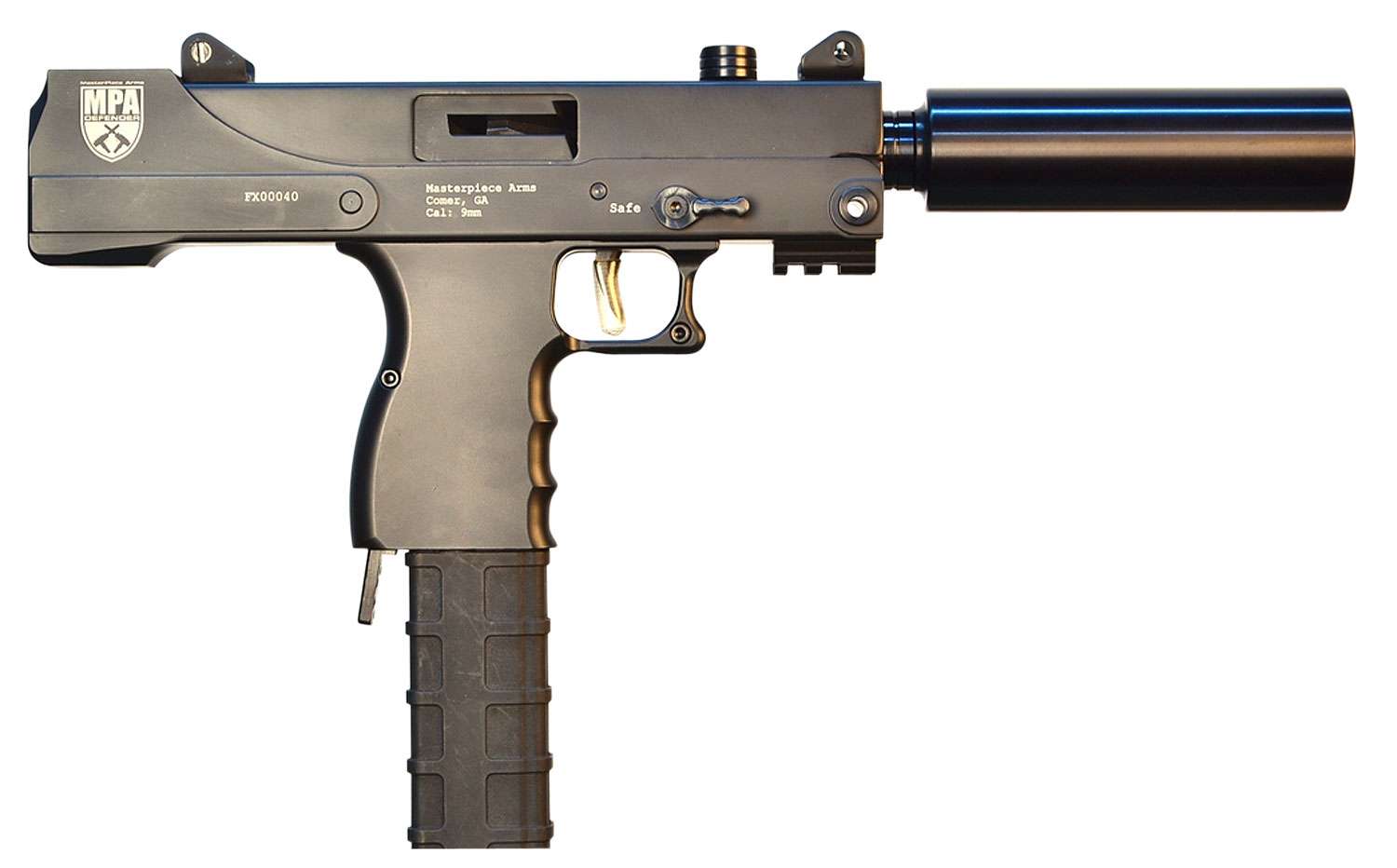 MasterPiece Arms 30T Defender Top Cocking TB 9mm Luger 5.50" 30+1 Black Cerakote