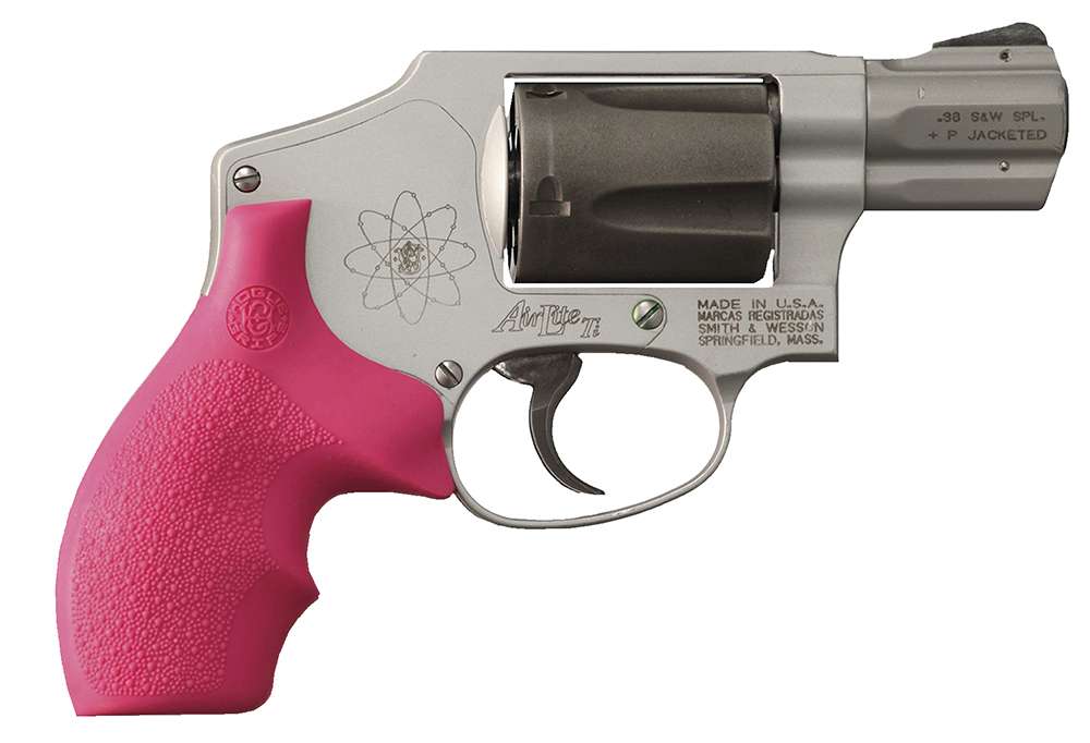 Hogue 61007 Rubber Bantam with Finger Grooves Grip S&W J Frame w/Round Butt  Pink | The Range Pistol Club