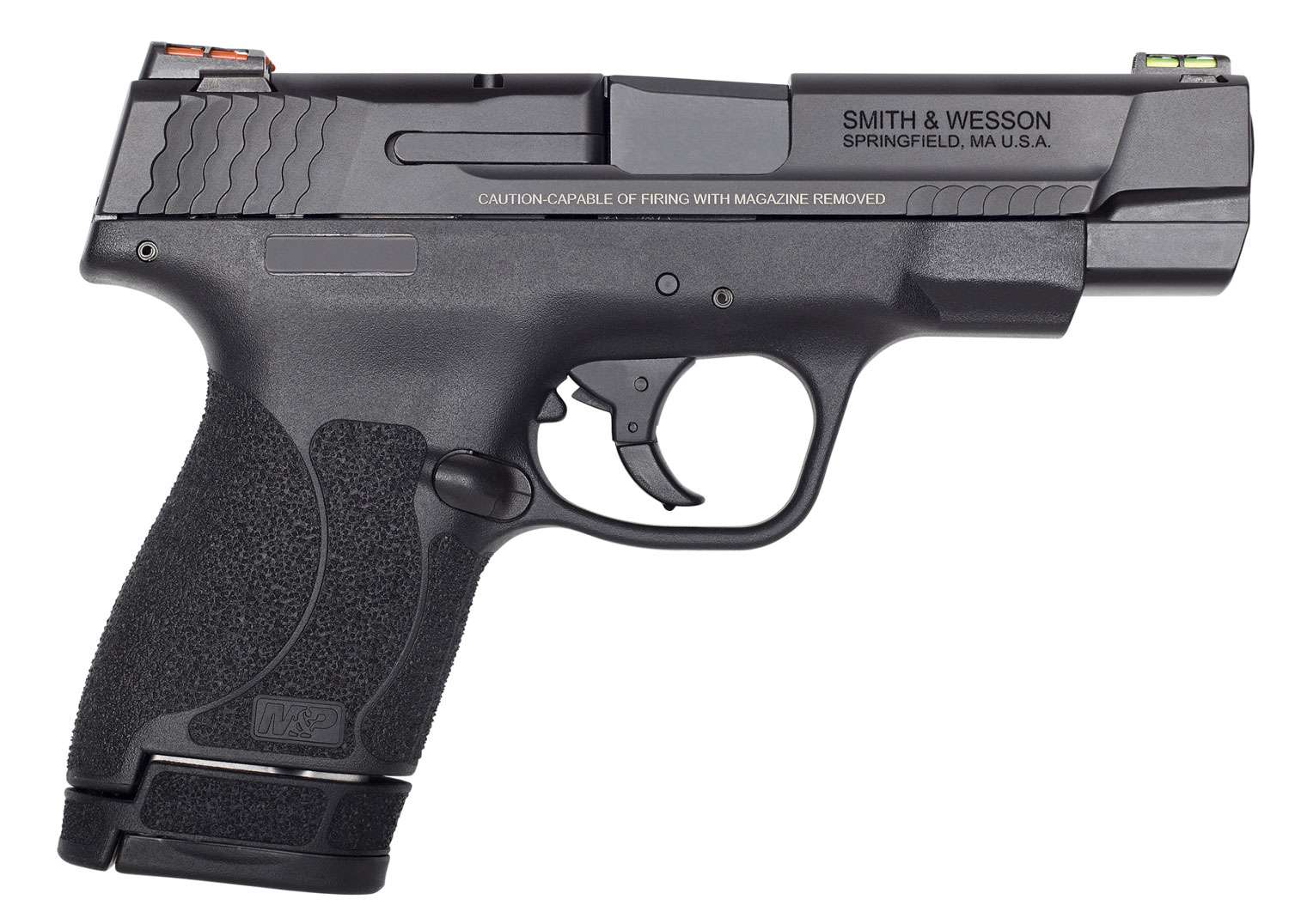 Smith & Wesson 11787 Performance Center Shield M2.0 9mm Luger 4" 7+1 8+1 Black Black Polymer Grip Fiber Optic Sights
