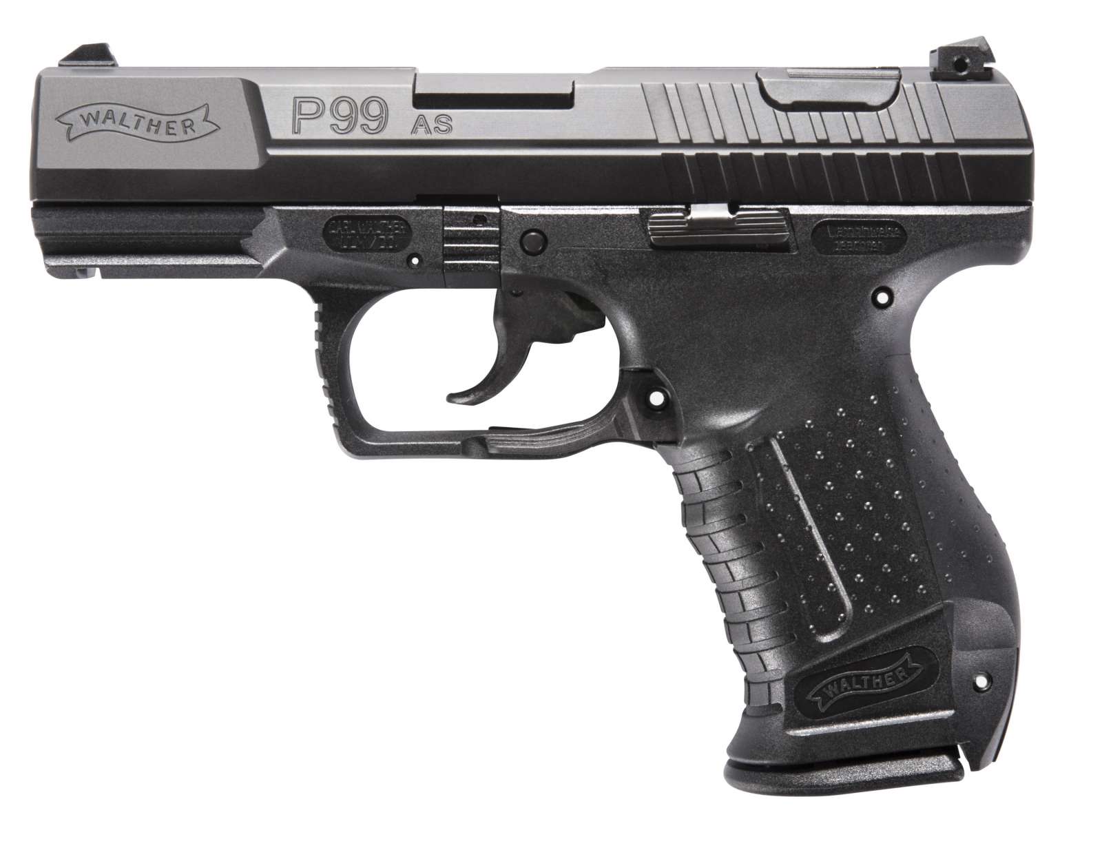 WALTHER P99 AS 9MM 4" BBL BLK PLY FRAME 2-15RD MAG HGA