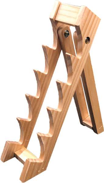 ABKT WOOD KNIFE DISPLAY STAND HOLDS 5 KNIVES 10.25"X5.25"X7" - American Buffalo