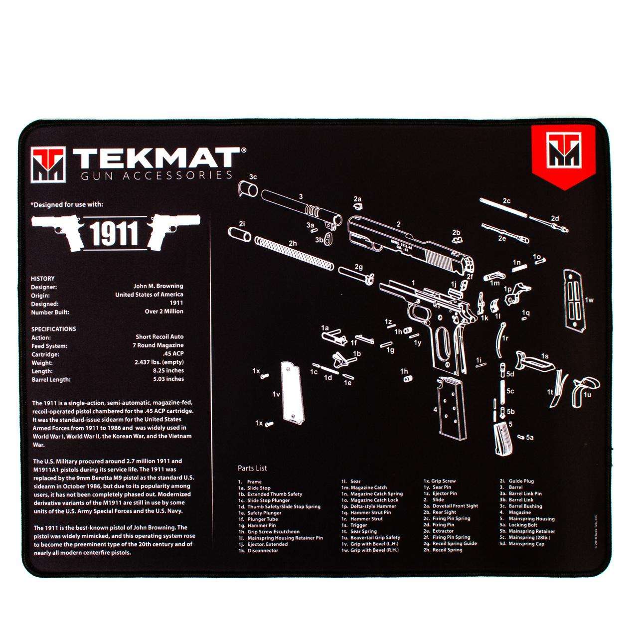 TekMat TEKR201911 Ultra Premium Mat 1911 Parts Diagram 15
