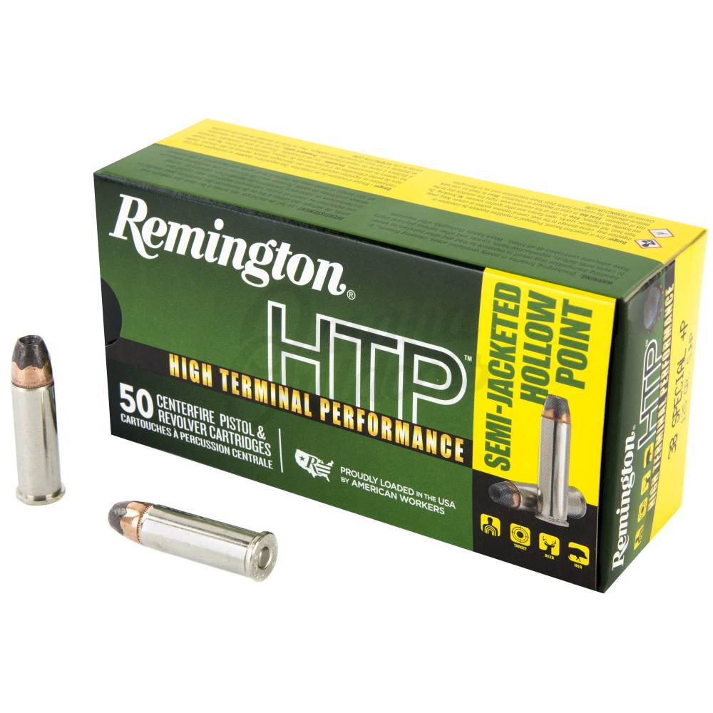 REMINGTON HTP HIGH TERMINAL PERFORMANCE AMO 38 SPECIAL+P 125GR SJHP 50RD 22283 - Remington Firearms