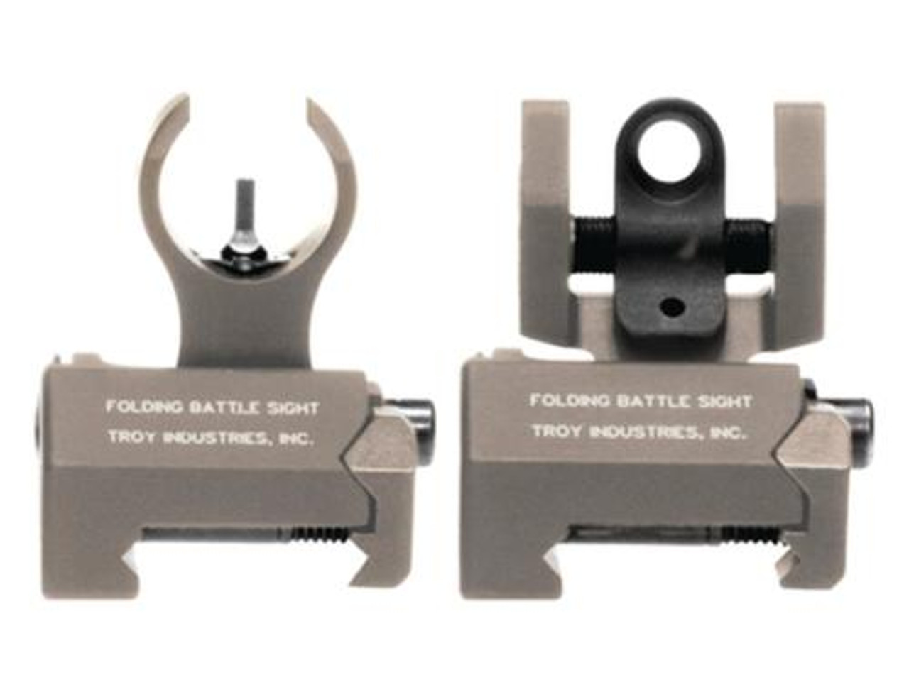 Troy Ind SSIGIARSMFT BattleSight Micro Set HK Front/Round Rear Weapons w/Raised Top Rail Picatinny Mount Aluminum FDE - Troy Ind