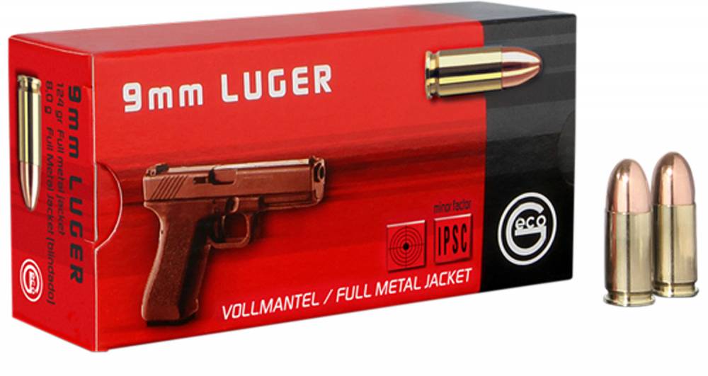 GECO 210040050 Pistol 9mm Luger 124 gr Full Metal Jacket (FMJ) 50 Bx ...