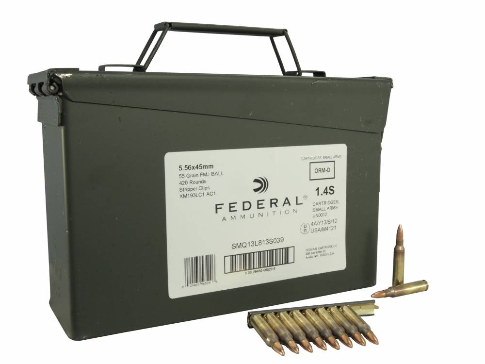 Federal XM193LC1AC1 American Eagle XM 5.56 NATO 55 gr Full Metal Jacket (FMJ) 20 Bx/ 21 Cs - Federal