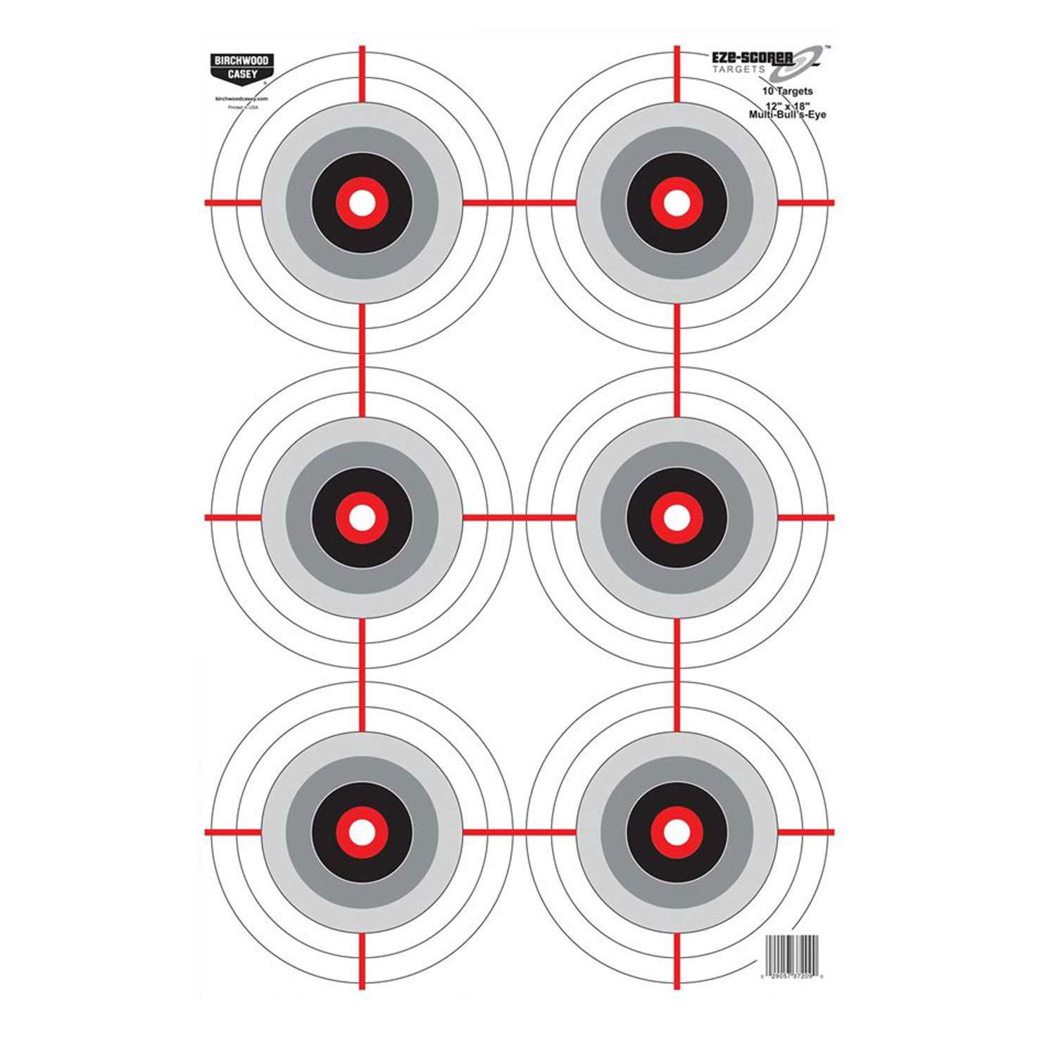 Birchwood Casey 37209 EZE-Scorer Multiple Bull's-Eye Bullseye Paper ...