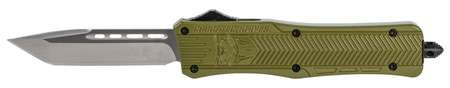 Cobra Tec Knives MODCTK1MTNS CTK-1 Medium 3" Tanto Black Plain D2 Steel OD Green Aluminum Handle OTF - Cobra Tec Knives Llc