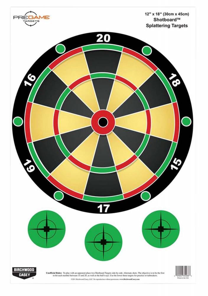 Birchwood Casey 35583 Pregame Dart Board Hanging Paper Target 12