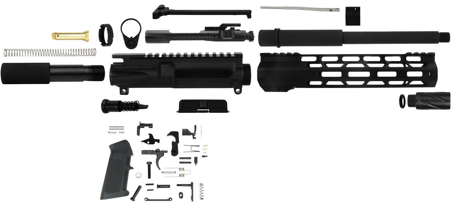 TacFire SSPK300LPK10 AR Build Kit Pistol 300 Blackout AR Pistol Platform Black Parkerized Steel
