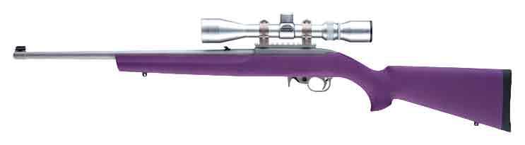 Ruger 10-22 Rubber OverMolded Stock with .920" Diameter Barrel Channel Purple - Hogue