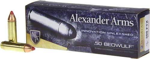 Alexander Arms AB300FTXBX Rifle Ammo  50 Beowulf 300 gr Hornady FTX Polymer-img-0