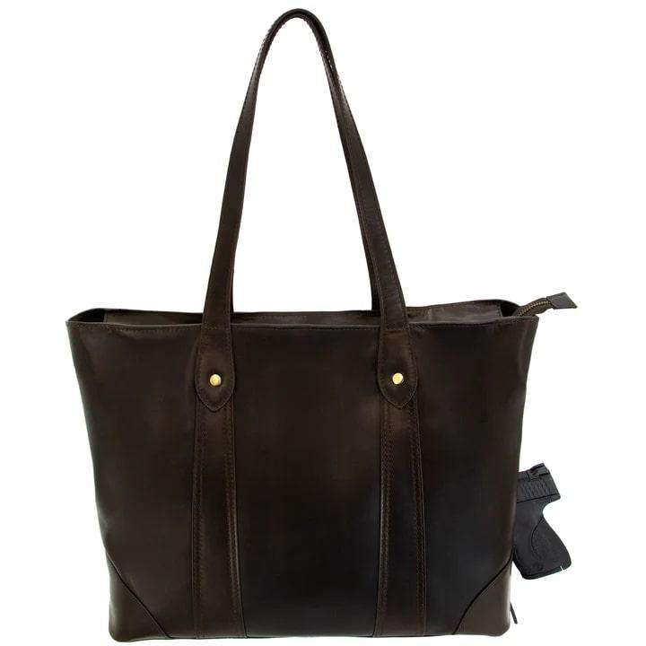 CAMELEON GAIA CONCEAL CARRY PURSE OPEN TOTE BROWN LEATHER | Grove Gun Shop