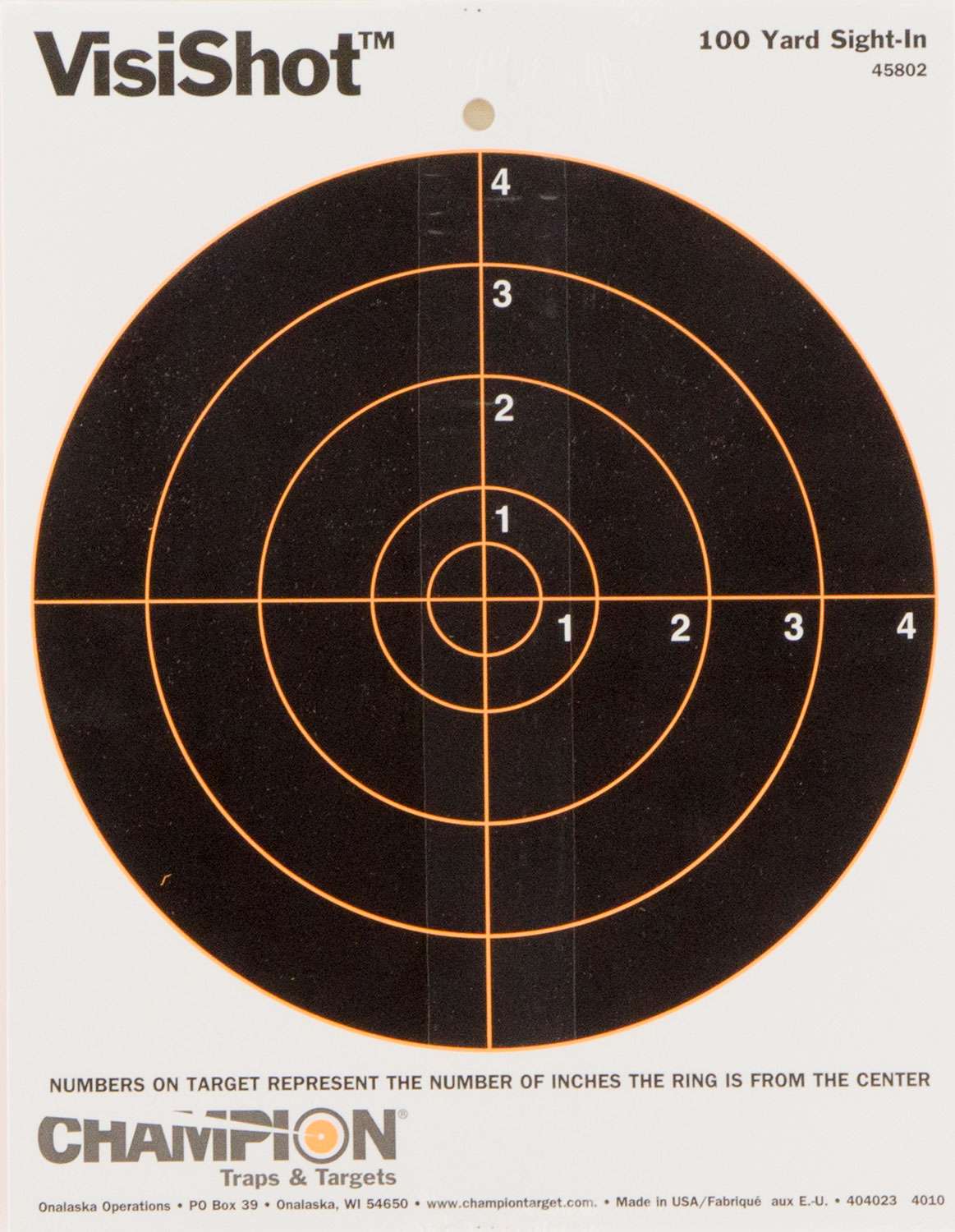 Champion Targets 45802 VisiShot Interactive Paper 8.50" x 11" Bullseye