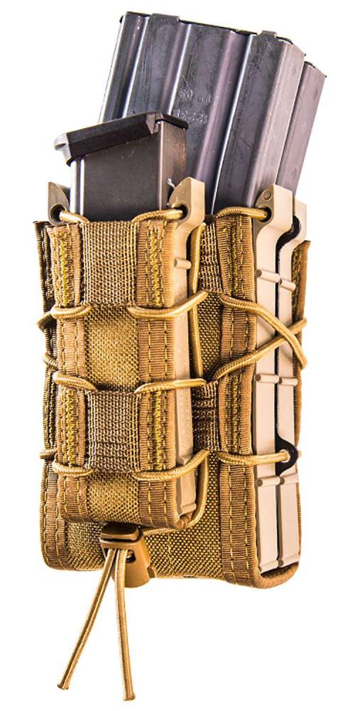 dual mag pouch pistol quick deploy cqb modular molle coyote brown fox 57-558 
