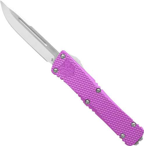 Cobra Tec Knives MKPURMDNS Mini Mamba 2.25" Drop Point Plain D2 Steel Purple Aluminum Handle OTF - Cobra Tec Knives Llc