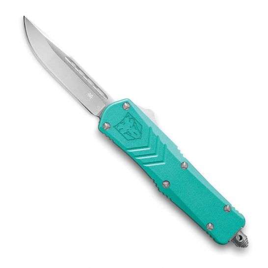 Cobra Tec Knives STBFSXSDNS FS-X Small 2.50" Drop Point Plain D2 Steel Tiffany Blue Aluminum Handle OTF - Cobra Tec Knives Llc