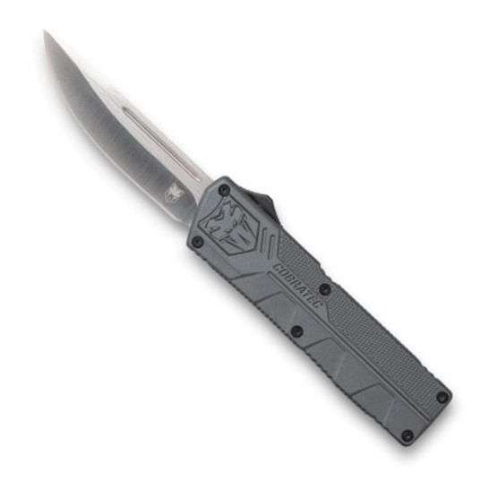 Cobra Tec Knives GYCTLWDNS Lightweight 3.25" Drop Point Plain D2 Steel Gray Aluminum Handle OTF - Cobra Tec Knives Llc