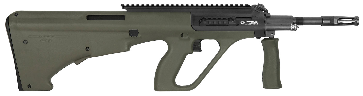 Steyr AUGM1GRNEXT AUG A3 M1 223 Rem,5.56x45mm NATO 16" 30+1 Black OD Green Fixed Bullpup Stock Extended Rail