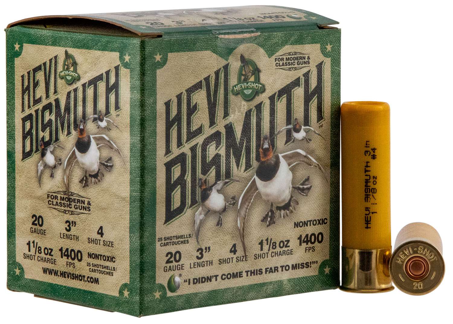 hevi-shot-hs17004-hevi-bismuth-waterfowl-20-gauge-3-1-1-8-oz-1400-fps-bismuth-4-shot-25-rounds