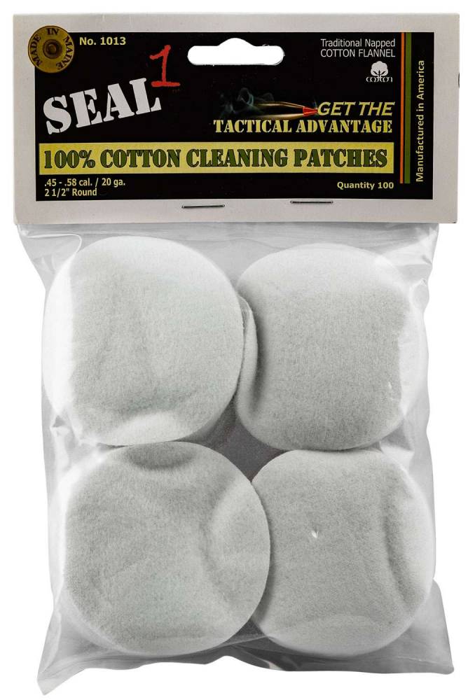 Seal 1 1013 Cleaning Patches 4558 Cal Cotton 2.25" 100 Per Pack Bare