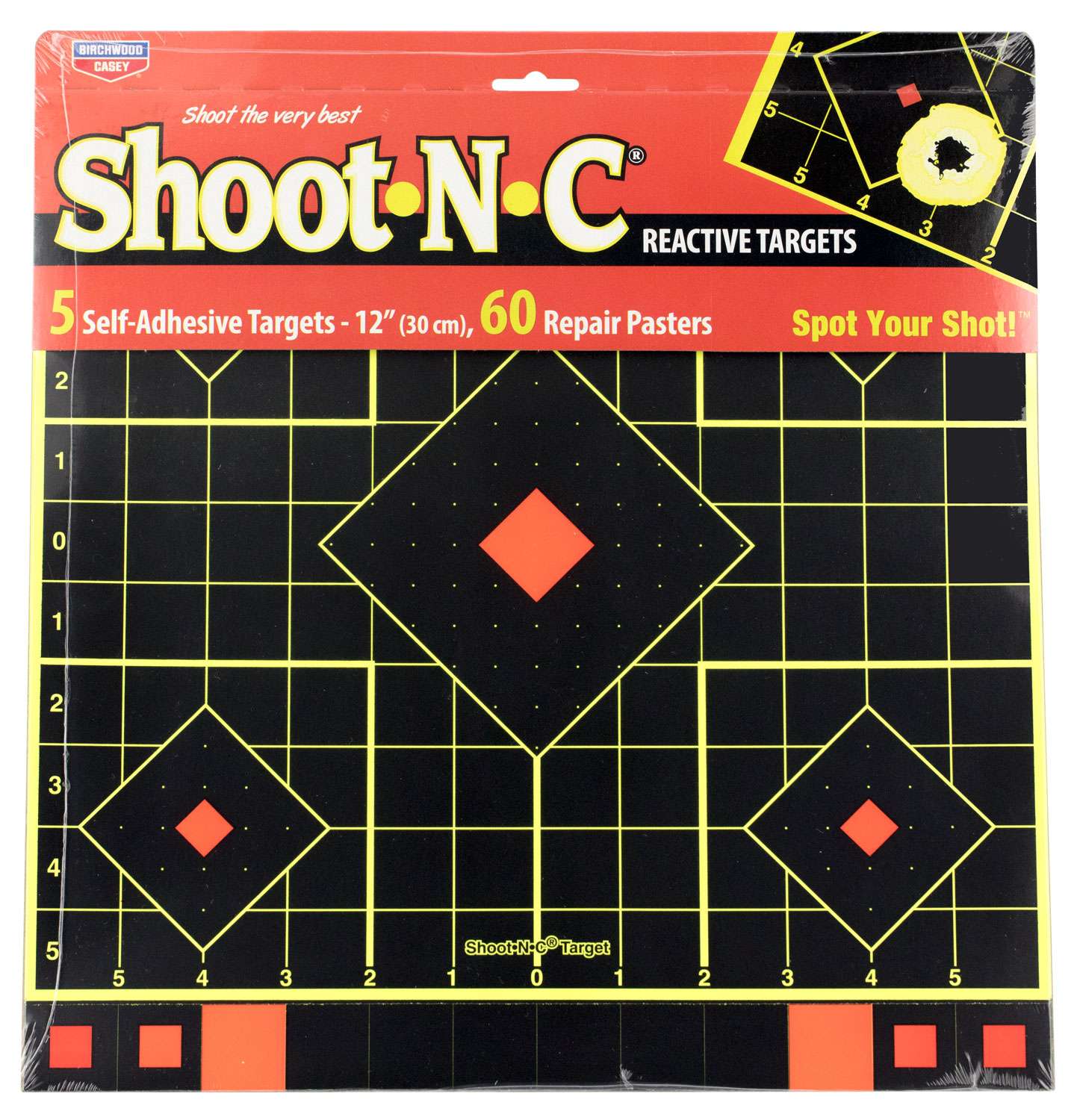 Birchwood Casey 34207 ShootNC SightIn SelfAdhesive Paper 12" 5